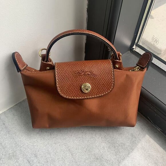 Longchamp Brown Leather Handbag - Picture 1 of 14